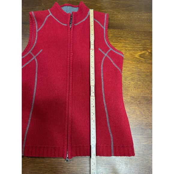 Eddie Bauer Lambs Wool Blend Vest Women Medium Hiking Outdoor Travel Layering - Picture 5 of 7